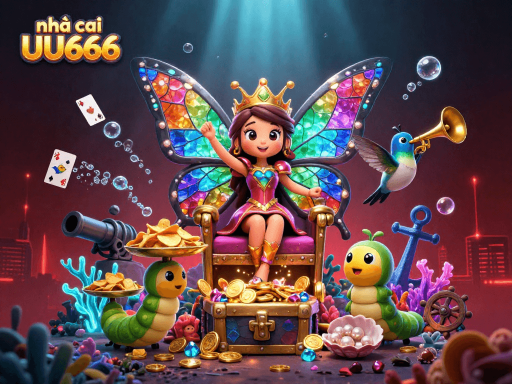 Experience the magic at nhà cái UU666 with a vibrant underwater casino theme bursting with excitement.