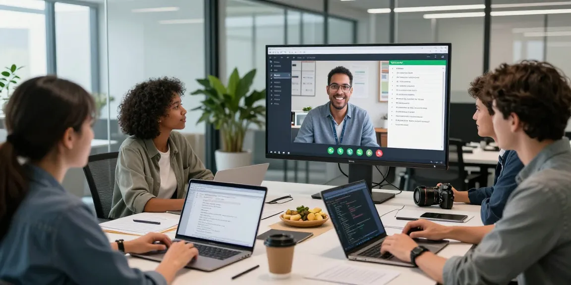 Dynamic collaboration using WhatsApp電腦版 in a modern office workspace.
