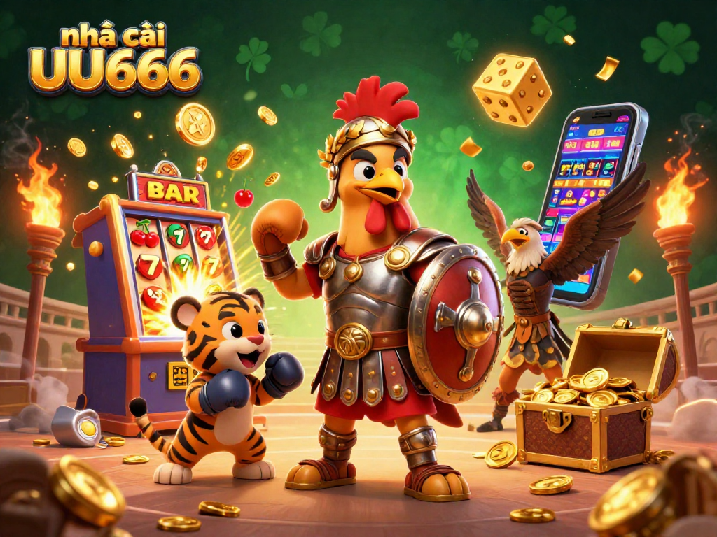 Experience the thrilling action of nhà cái UU666 with a dynamic scene of gambling excitement.