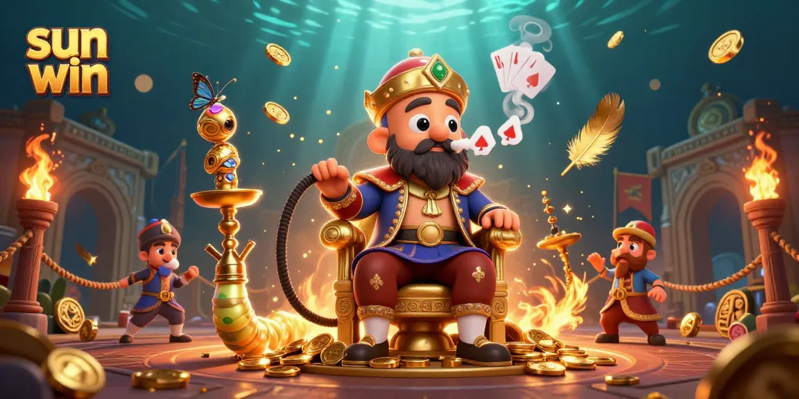 Engage with sun win's thrilling casino action in a vibrant 3D scene featuring a unique caterpillar character.