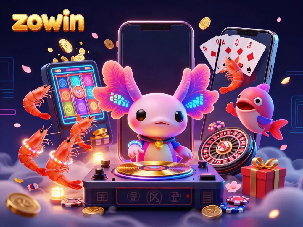 Engage with zowin casino fun featuring neon characters immersed in vibrant gaming elements.
