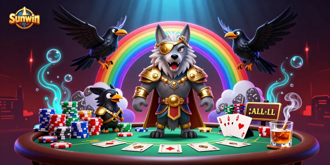 Experience thrilling gameplay at Sunwin with a dynamic scene of casino action featuring characters and vibrant elements.