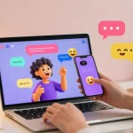 Engaging spicy chat AI conversation on a smartphone with colorful chat bubbles.