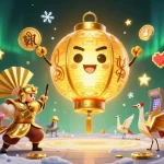 Immersive scene of 8kbet illustrating golden lantern spirit with games and lucky symbols, captivating online casino experience.