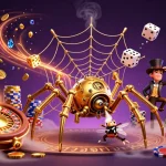 Experience thrilling wins at go88 with a golden spider web of gaming and vibrant casino elements.