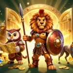 Experience thrilling action in crazyvegas with a heroic lion, wise owl, and swift greyhound on a gold-filled adventure.