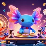 Betting fun with go88u, featuring vibrant characters and casino elements in an underwater DJ party.